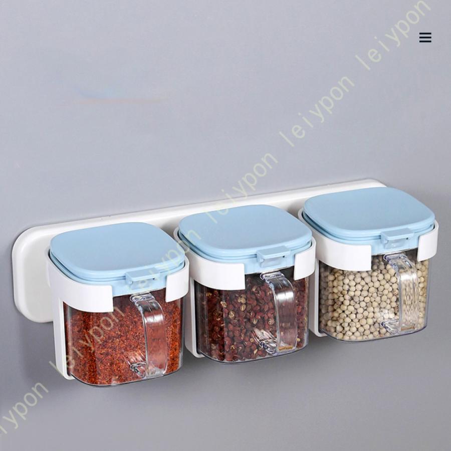砂糖入れ 調味料入れ 調味料 容器 ブルー 透明安全性 作り置きに便利 便宜を図る パックアンド 小物整理 卓上収納 引き出し 台所 家庭用 入れ 塩 砂糖 ふた付 |  | 13