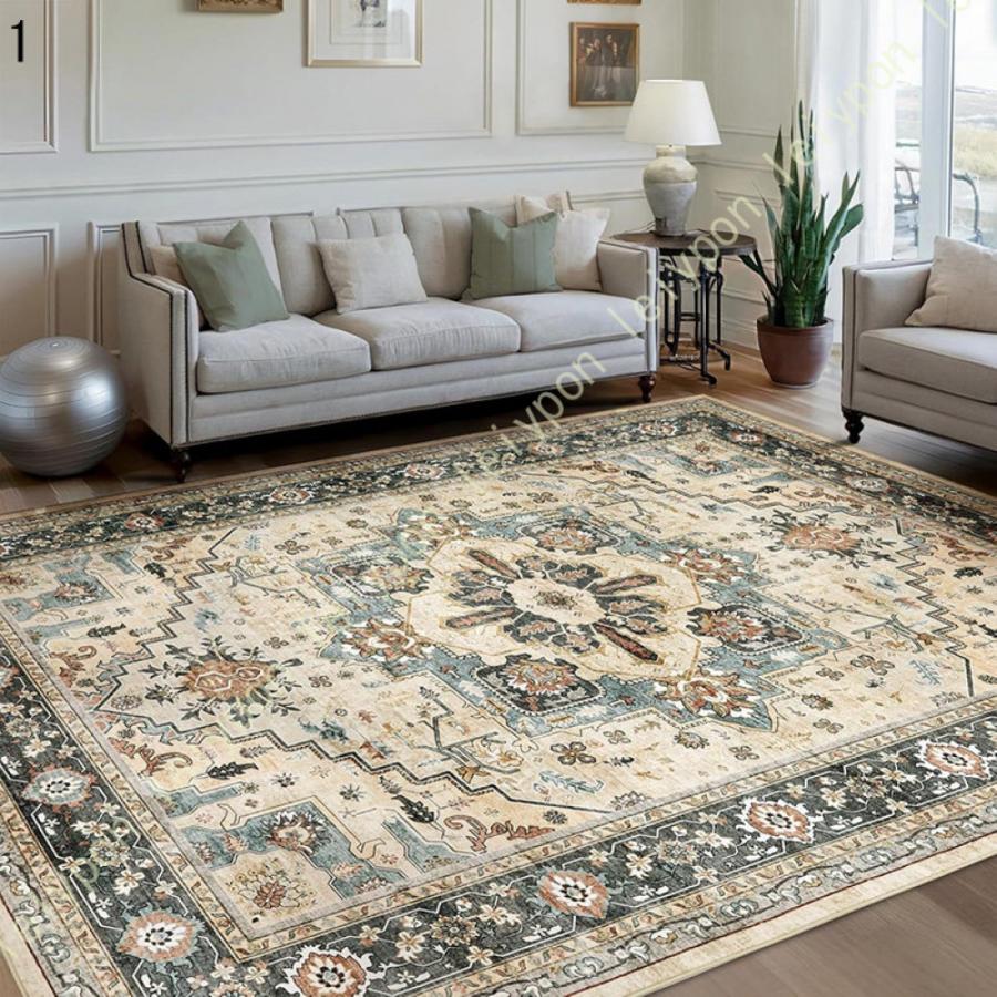 ラグ おしゃれ 北欧 ギャッベ 絨毯 ペルシャ絨毯風 長方形 低