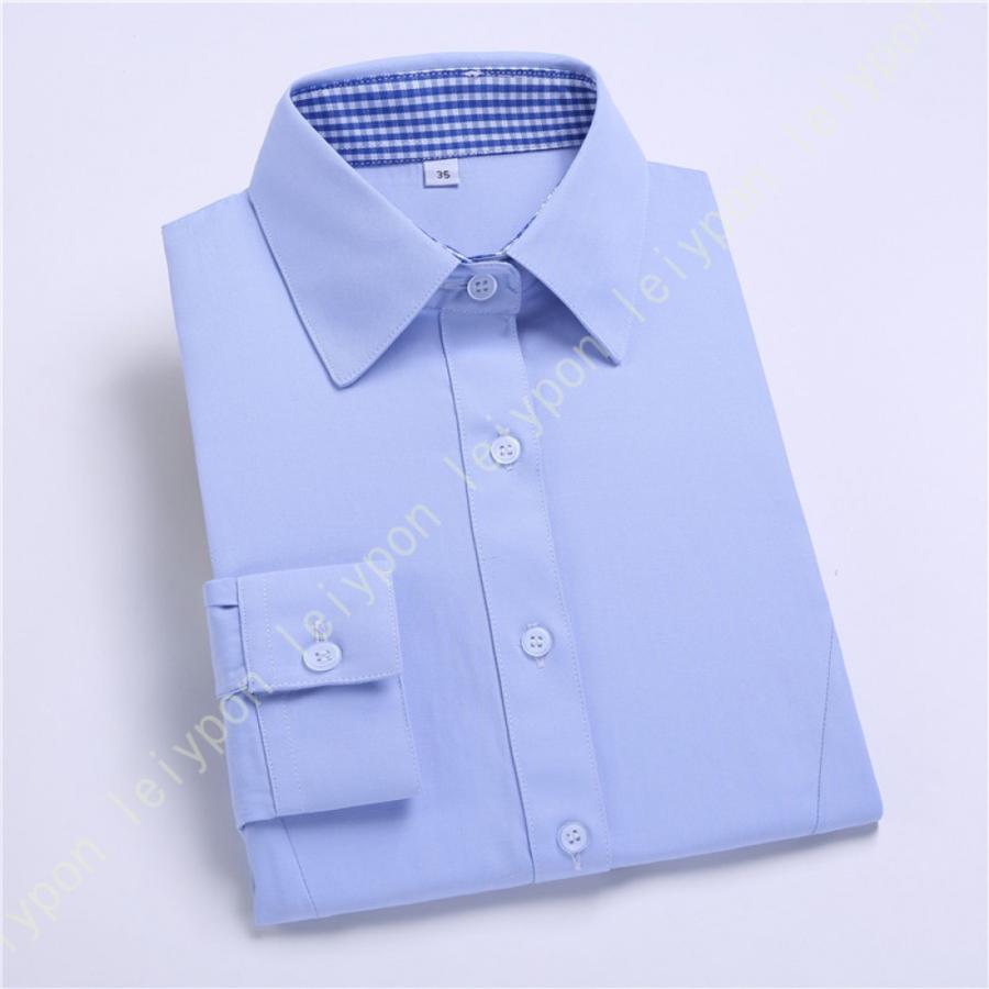 レディース ブラウス 透けない シャツ ワイシャツ 長袖 通勤 就活 ブルー 青 オフィス OL レギュラー スキッパー 就活 新生活 制服 ユニフォームにぴったり |  | 05