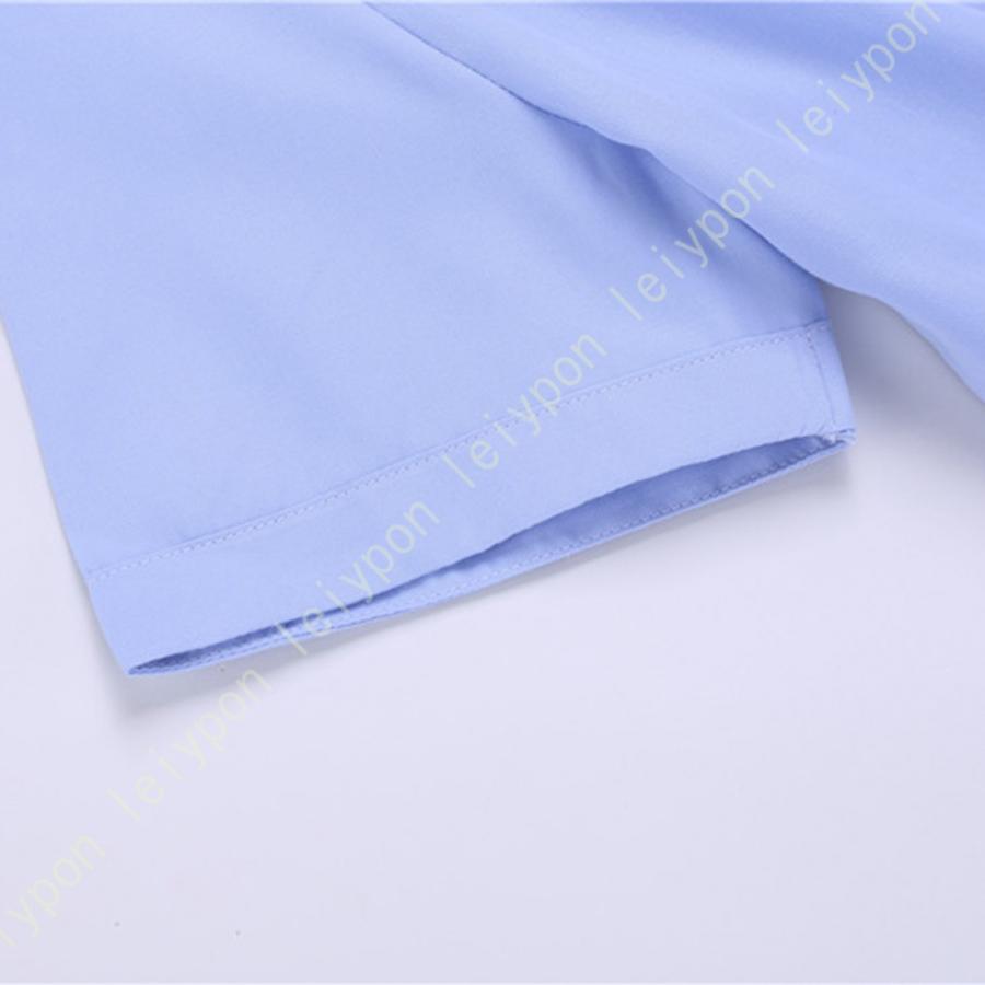 レディース ブラウス 透けない シャツ ワイシャツ 長袖 通勤 就活 ブルー 青 オフィス OL レギュラー スキッパー 就活 新生活 制服 ユニフォームにぴったり |  | 11