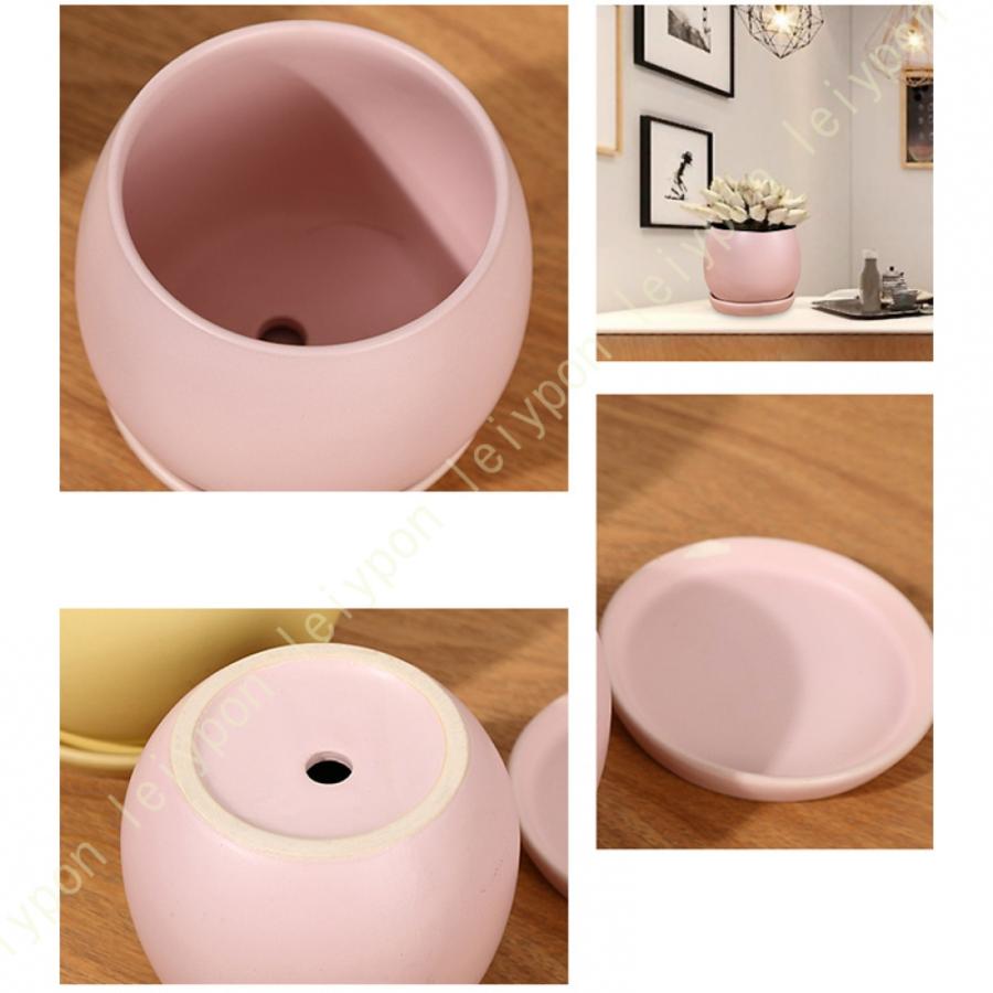 セラミック製 プランター 観葉植物 排水孔付き 受皿付き 通気性 マカロンカラー ツヤなし フラワーポット ins風 丸形 雑貨 小物入れ 収納 インテリア シンプル |  | 23