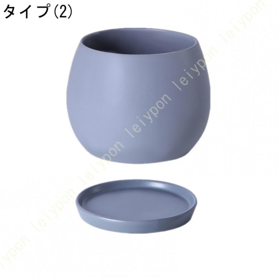 セラミック製 プランター 観葉植物 排水孔付き 受皿付き 通気性 マカロンカラー ツヤなし フラワーポット ins風 丸形 雑貨 小物入れ 収納 インテリア シンプル |  | 09