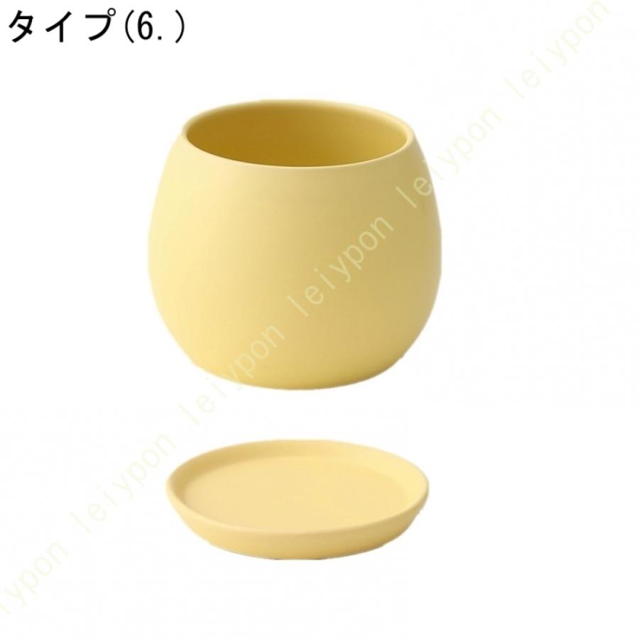 セラミック製 プランター 観葉植物 排水孔付き 受皿付き 通気性 マカロンカラー ツヤなし フラワーポット ins風 丸形 雑貨 小物入れ 収納 インテリア シンプル |  | 13