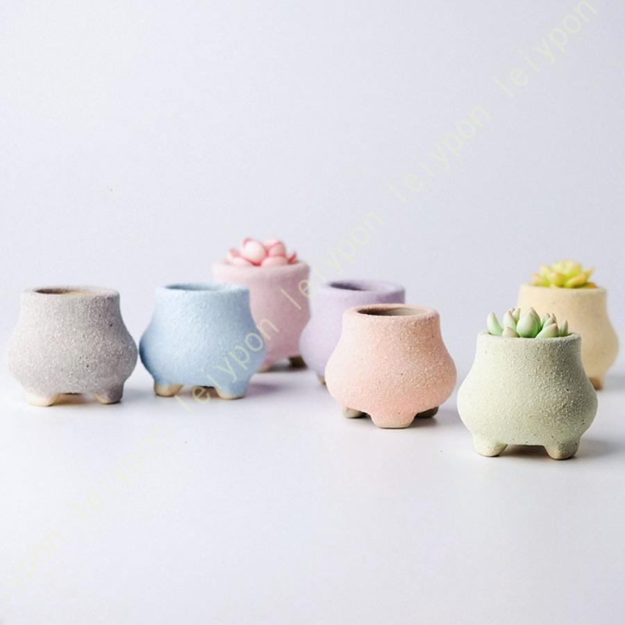 プランター 多肉植物鉢 サボテン鉢 陶器製 底穴付き シンプル 玄関 園芸用品 北欧 素焼き 複数色から選べる ミ二観葉植物適用 6個セット インテリア 飾り |  | 18