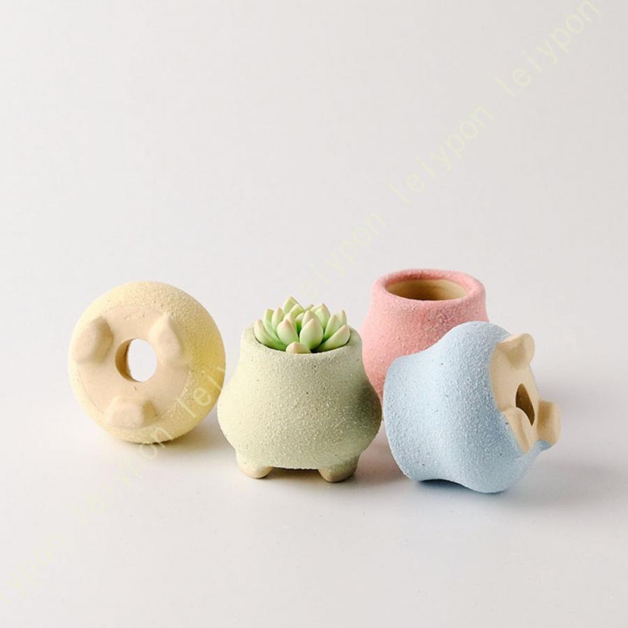 プランター 多肉植物鉢 サボテン鉢 陶器製 底穴付き シンプル 玄関 園芸用品 北欧 素焼き 複数色から選べる ミ二観葉植物適用 6個セット インテリア 飾り |  | 19