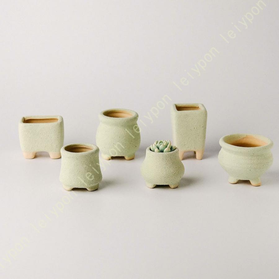 プランター 多肉植物鉢 サボテン鉢 陶器製 底穴付き シンプル 玄関 園芸用品 北欧 素焼き 複数色から選べる ミ二観葉植物適用 6個セット インテリア 飾り |  | 25