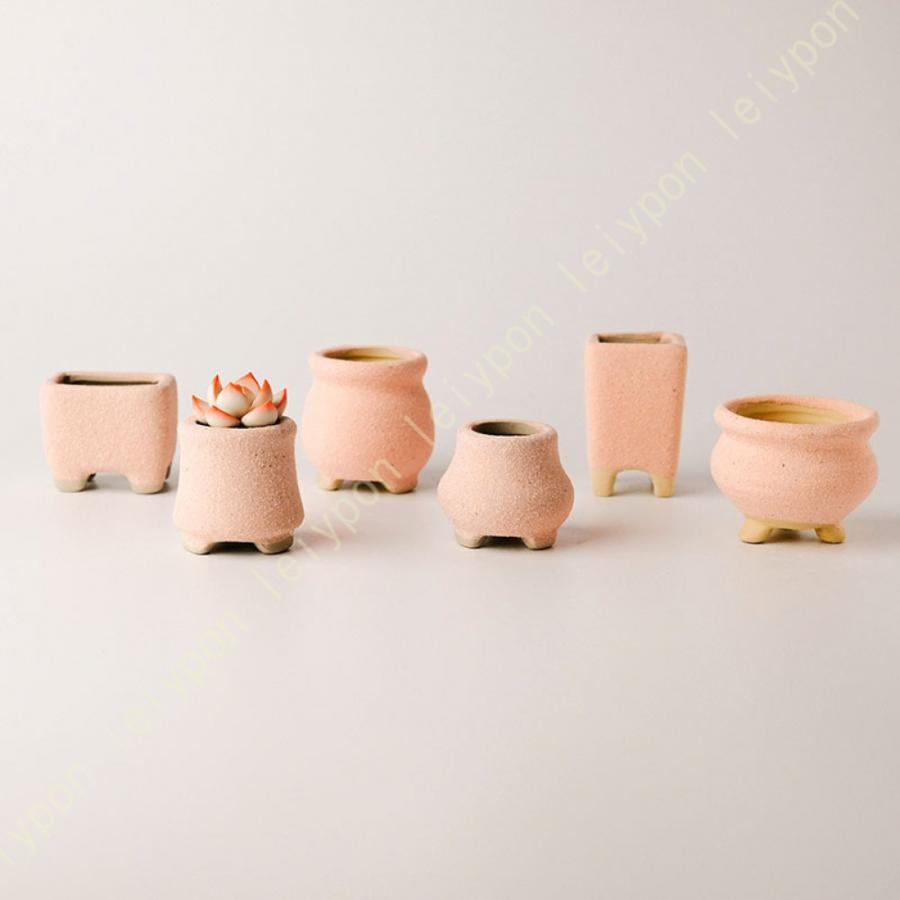 プランター 多肉植物鉢 サボテン鉢 陶器製 底穴付き シンプル 玄関 園芸用品 北欧 素焼き 複数色から選べる ミ二観葉植物適用 6個セット インテリア 飾り |  | 26