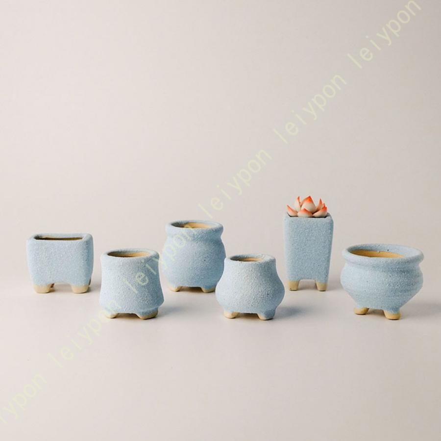 プランター 多肉植物鉢 サボテン鉢 陶器製 底穴付き シンプル 玄関 園芸用品 北欧 素焼き 複数色から選べる ミ二観葉植物適用 6個セット インテリア 飾り |  | 27