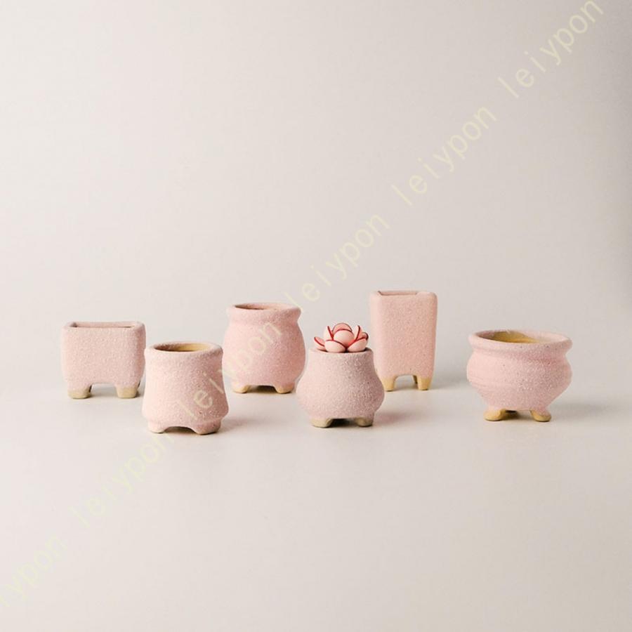 プランター 多肉植物鉢 サボテン鉢 陶器製 底穴付き シンプル 玄関 園芸用品 北欧 素焼き 複数色から選べる ミ二観葉植物適用 6個セット インテリア 飾り |  | 17