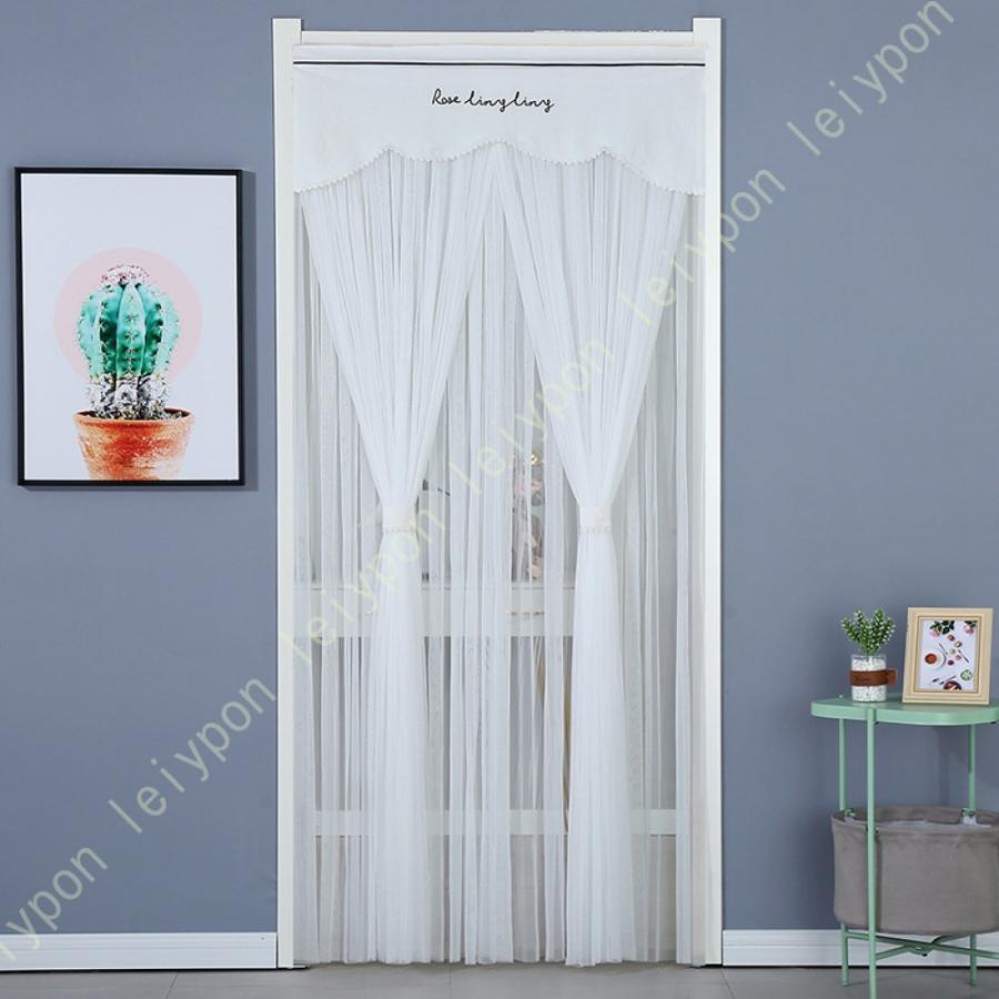 暖簾 レース フリル 2重のれん 北欧 レイヤード シンプル 洋風 目隠し