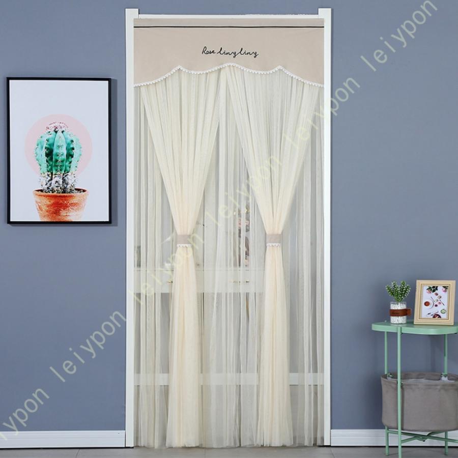 暖簾 レース フリル 2重のれん 北欧 レイヤード シンプル 洋風