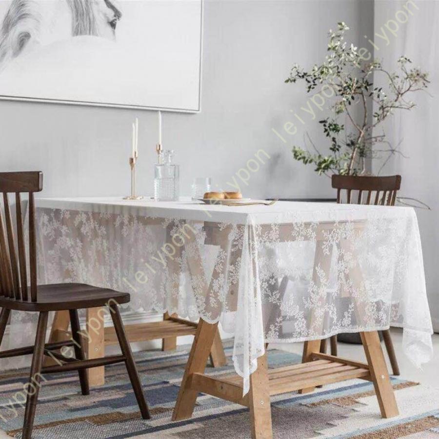 ハンドメイド かぎ針編み レースラウンドテーブルクロス 洗える