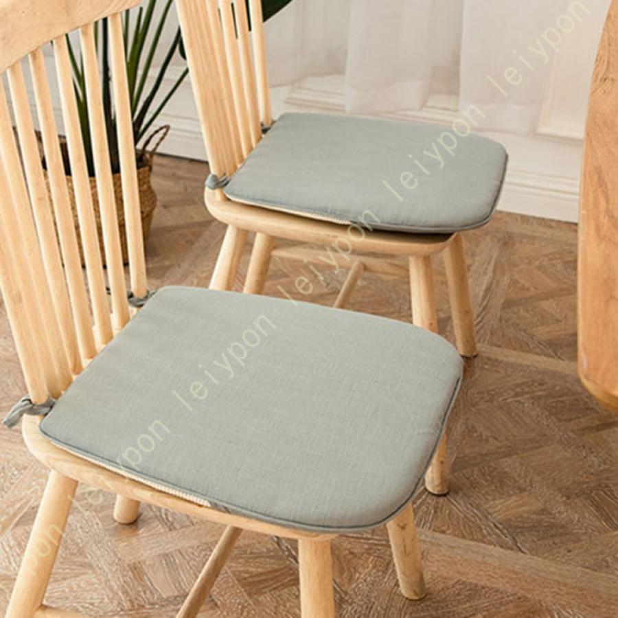 クッション 日本製 椅子用 シート 無地 シンプル ブラウン 約40×40cm 2枚組〔代引不可〕