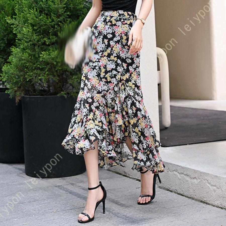 ナナN'shop 様A + TOKYO 総柄 ロングスカート フレア ドローイング