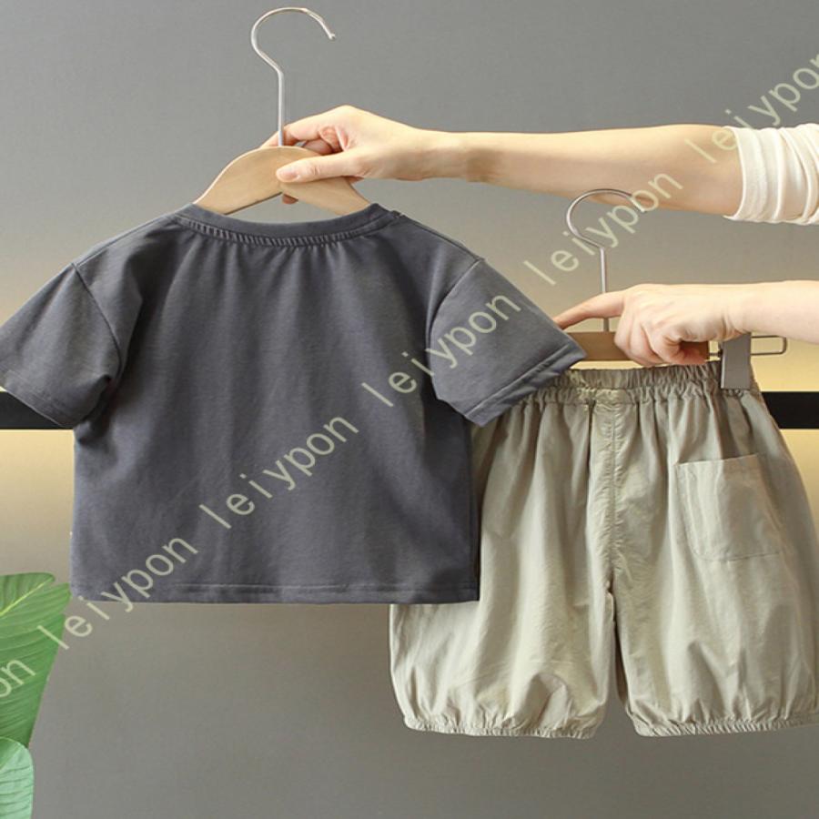 夏服 子供服 キッズ セットアップ 男の子 半袖 Tシャツ ハーフパンツ スポーツウェア 上下 2点セット カーゴパンツ 半ズボン カジュアル ジャージ |  | 05