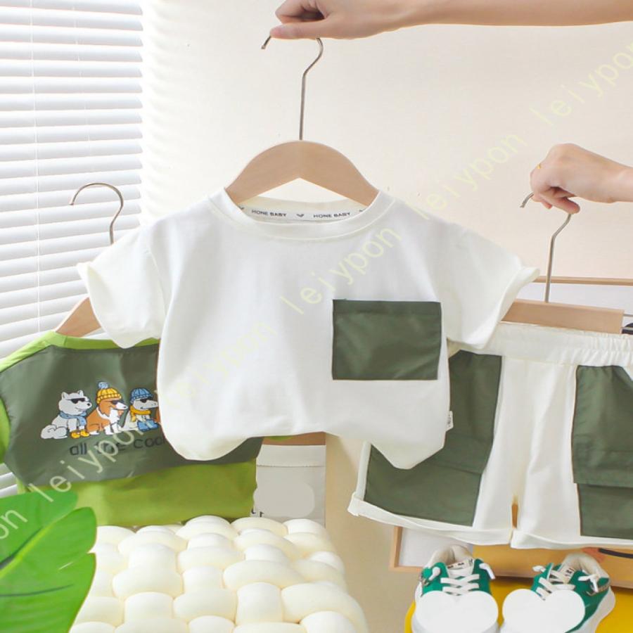 ベビー服 男の子 tシャツ 半袖 短パン 夏 子供服 セットアップ ハーフパンツ おしゃれ ジャージ キッズ 上下セット 半ズボン 赤ちゃん服 カジュアル 通気性 |  | 08
