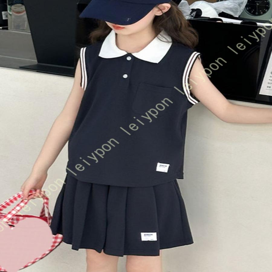 スポーツウェア キッズ 吸汗速乾 子供服 セットアップ 夏 スカートセット 女の子 おしゃれ ガールズ ノースリーブｔシャツ スカート 2点セット ジュニア |  | 16