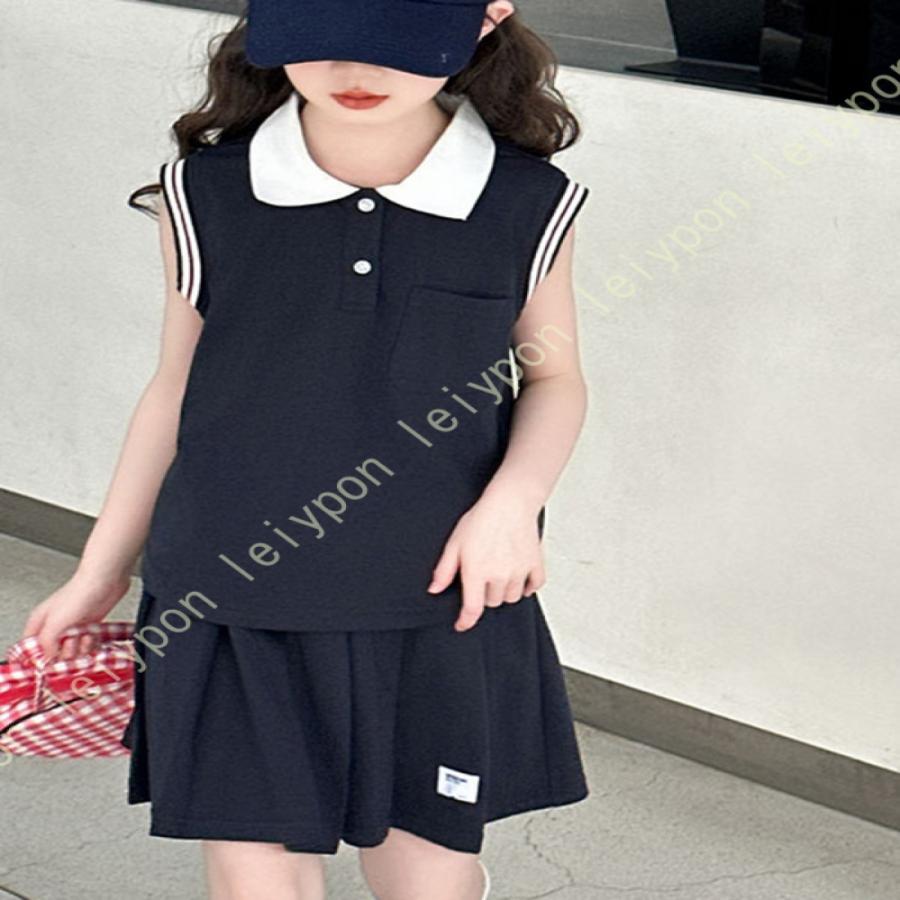 スポーツウェア キッズ 吸汗速乾 子供服 セットアップ 夏 スカートセット 女の子 おしゃれ ガールズ ノースリーブｔシャツ スカート 2点セット ジュニア |  | 17