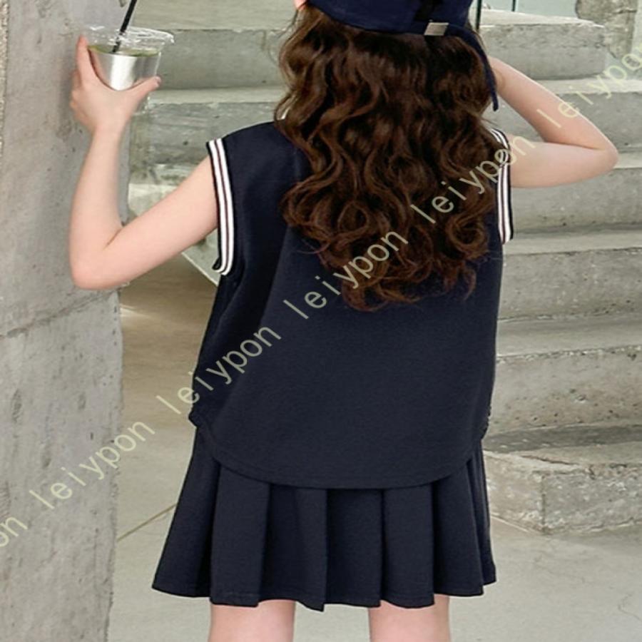 スポーツウェア キッズ 吸汗速乾 子供服 セットアップ 夏 スカートセット 女の子 おしゃれ ガールズ ノースリーブｔシャツ スカート 2点セット ジュニア |  | 18