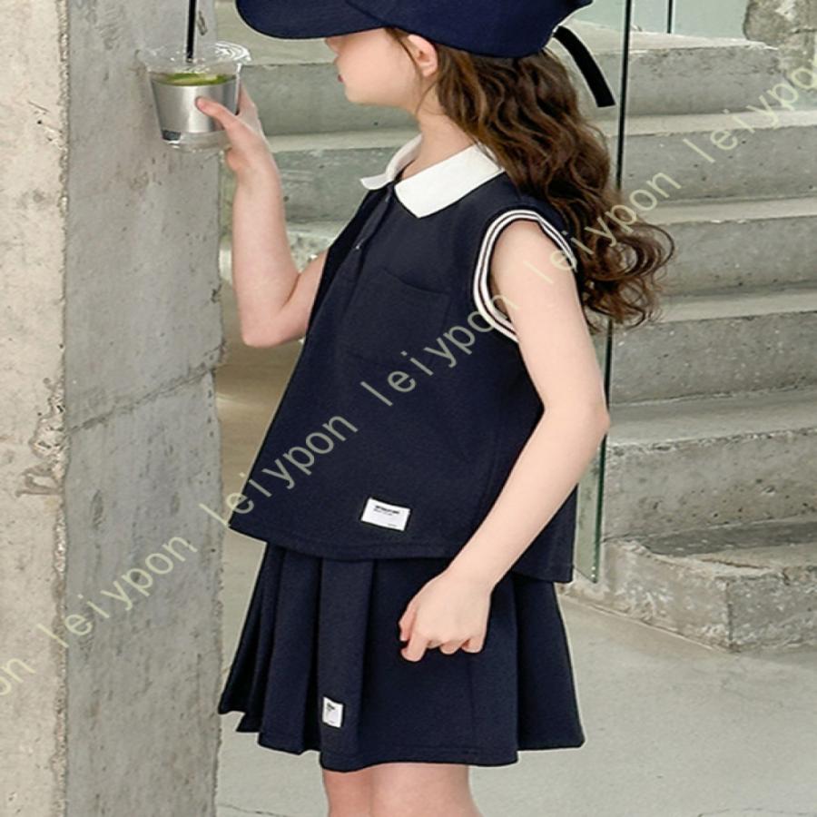 スポーツウェア キッズ 吸汗速乾 子供服 セットアップ 夏 スカートセット 女の子 おしゃれ ガールズ ノースリーブｔシャツ スカート 2点セット ジュニア |  | 19