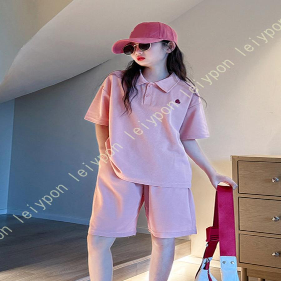 子供服 女の子 セットアップ 夏 半袖 Tシャツ ハーフパンツ 上下セット キッズ 夏服 子供 ジャージ 普段着 カジュアル スポーツ ジュニア お洒落 |  | 08