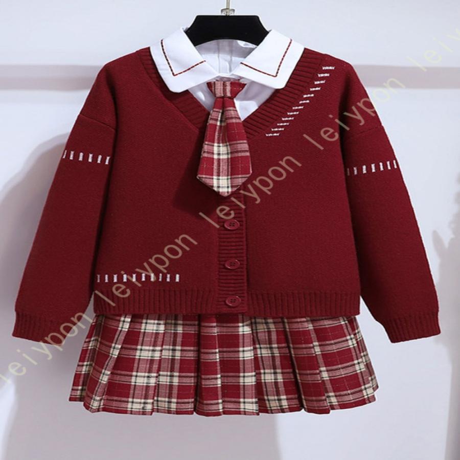 JK制服 3点セット ニット カーディガン 女の子 シャツ 蝶ネクタイ プリーツスカート スポーツウェア キッズスーツ 子供服 大人服 上下セット 子供スーツ 女児 |  | 03