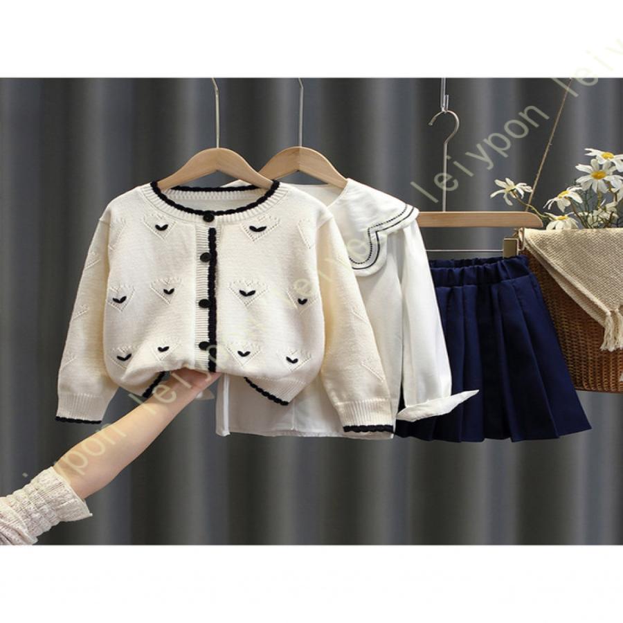 卒業式 スーツ 女の子 スクール 女児 制服 女子3点セット カーディガン ブラウス スカート 3点セット フォーマル リボン 子供スーツ 透けない 入学式 中学生 |  | 06