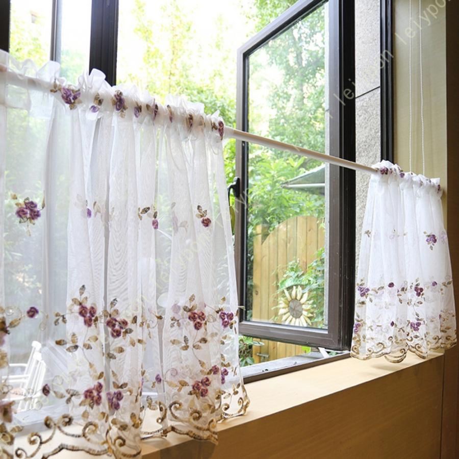レースカーテン おしゃれ 刺繍 花柄 1枚組 北欧 Uvカット 省エネ 遮熱 腰窓用 出窓用 掃き出し窓用 キッチン 寝室 リビング ドア 玄関 目隠し効果 通気性 Jiw Ryp 04r6f1 Leiypon 通販 Yahoo ショッピング
