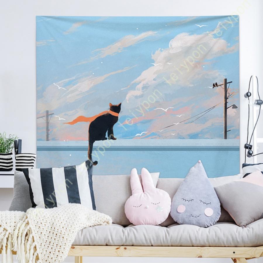 タペストリー かわいい 猫 大判 壁掛け インテリア飾り 家