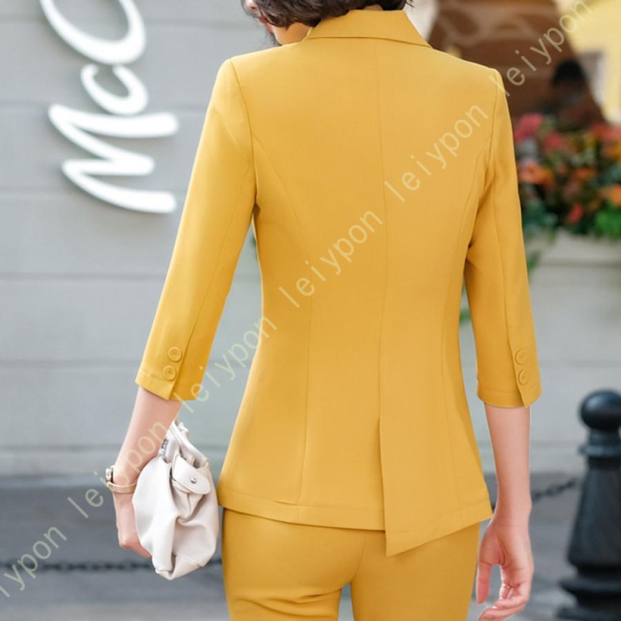 スーツセット パンツスーツ レディース 上下セット セットアップ スーツ フォーマル オフィス ビジネス 通勤 2点セット おしゃれ 無地 春 秋 冬 ジャケット |  | 15