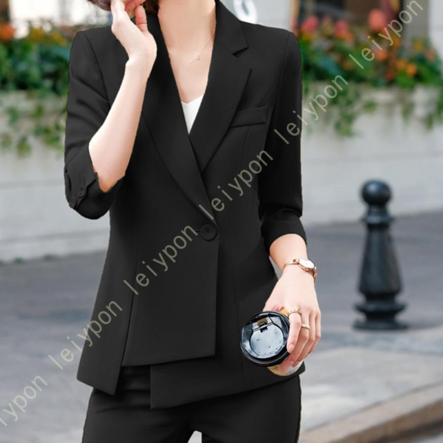 スーツセット パンツスーツ レディース 上下セット セットアップ スーツ フォーマル オフィス ビジネス 通勤 2点セット おしゃれ 無地 春 秋 冬 ジャケット |  | 23