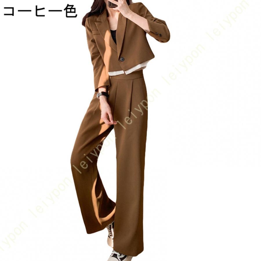 スーツセット パンツスーツ レディース 上下セット セットアップ スーツ フォーマル オフィス ビジネス 通勤 2点セット おしゃれ 無地 春 秋 冬 ジャケット |  | 05