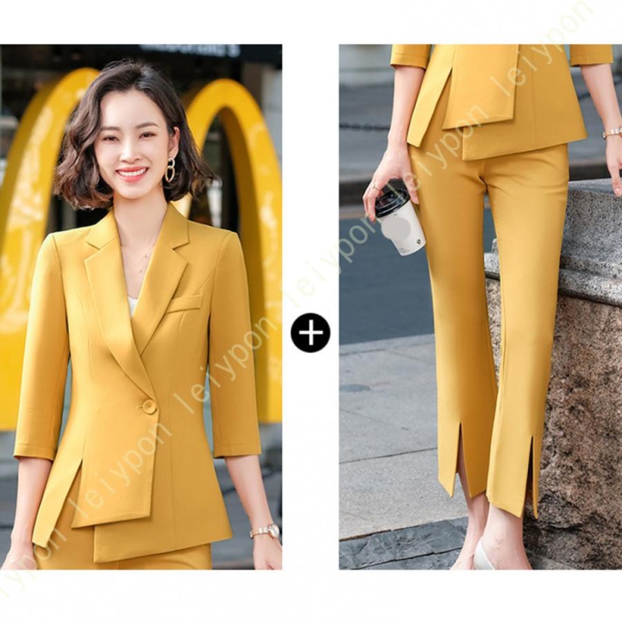 スーツセット パンツスーツ レディース 上下セット セットアップ スーツ フォーマル オフィス ビジネス 通勤 2点セット おしゃれ 無地 春 秋 冬 ジャケット |  | 11