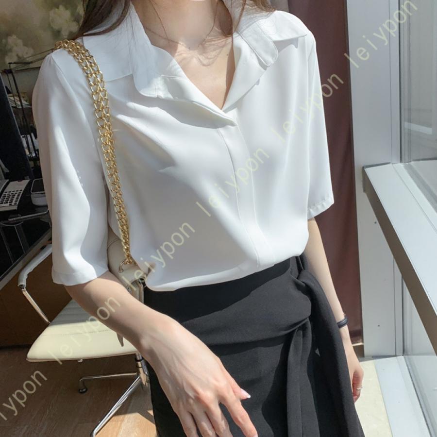 ブラウス レディース ワイシャツ オフィス 薄手 事務服 大きいサイズ レディースブラウス 白シャツ 細身 ゆったり 落ち感 クラシカル トップス お出掛け