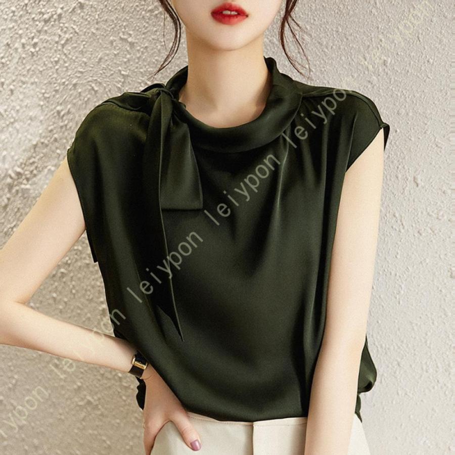 [AYBTO]シャツ ブラウス シフォンブラウス シフォン トップス シフォンシャツ リボンブラウス ワイシャツ 細身 カジュアル 大人 トップス リボン 体型カバー