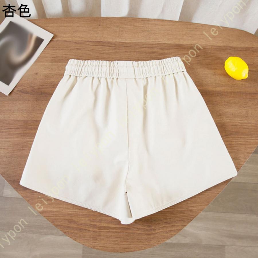 レザーショートパンツ レディース 短パン PU革 ハイウエスト セクシー ポケット付き ウェストゴム ショート丈 膝上 黒 秋冬春服 光沢 柔らか ショーパン |  | 07