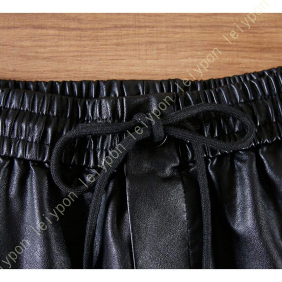 レザーショートパンツ レディース 短パン PU革 ハイウエスト セクシー ポケット付き ウェストゴム ショート丈 膝上 黒 秋冬春服 光沢 柔らか ショーパン |  | 10