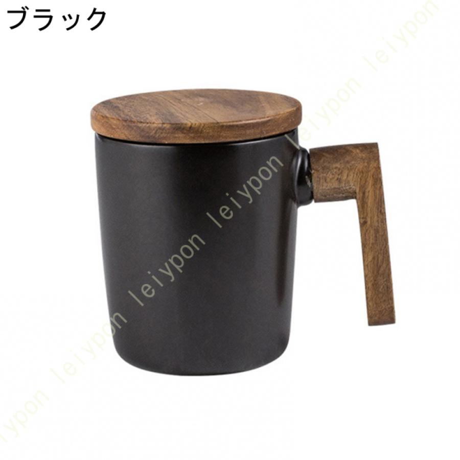 マグカップ 蓋付き おしゃれ 北欧 コーヒーマグ カップ コップ かわいい シンプル 大容量 スプーン付 陶器 結婚祝い 敬老の日 400ml 送別会 コーヒー_4