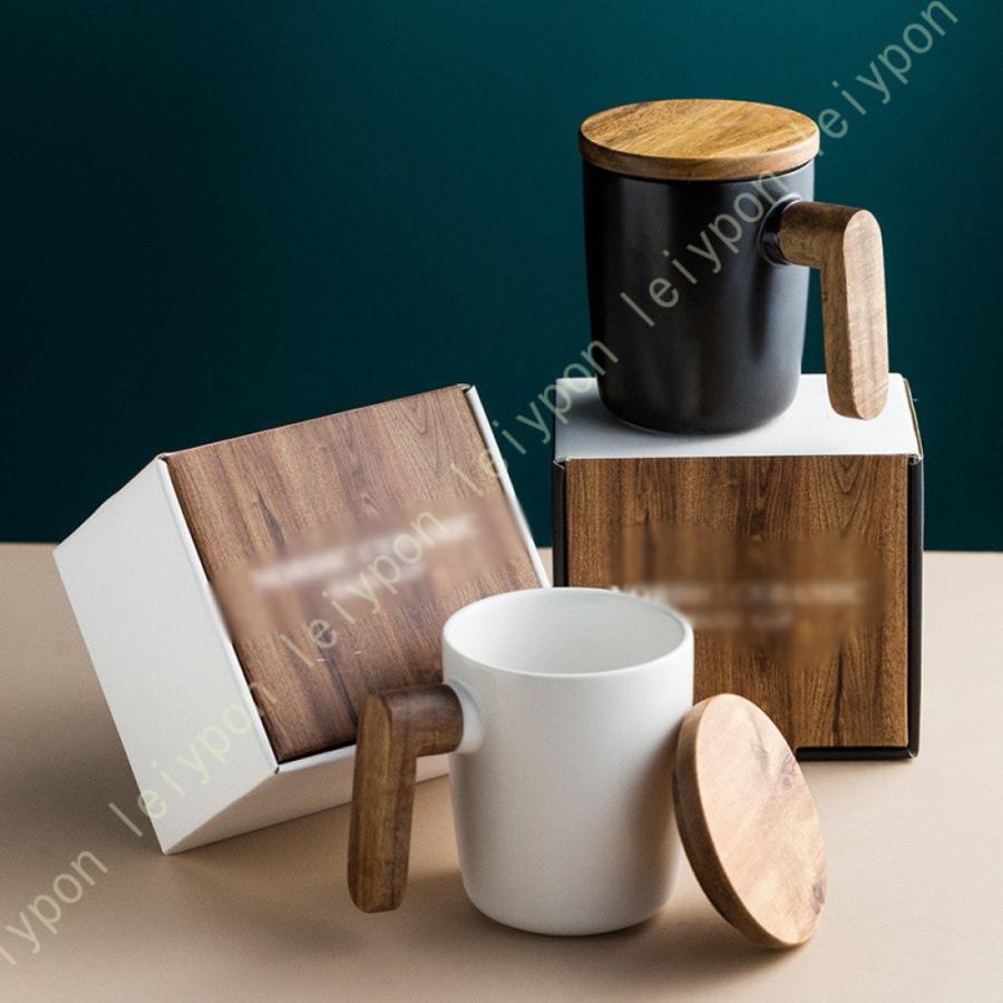 マグカップ 蓋付き おしゃれ 北欧 コーヒーマグ カップ コップ かわいい シンプル 大容量 スプーン付 陶器 結婚祝い 敬老の日 400ml 送別会 コーヒー_7