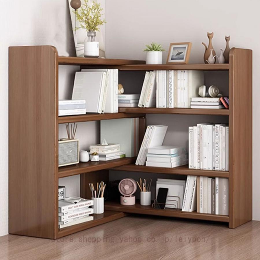 オープンシェルフ 伸縮 3段 収納棚 本棚 収納ラック スリム【ブラウン】 ラック 伸縮 オープン スライド コーナー 収納 本棚 ブック