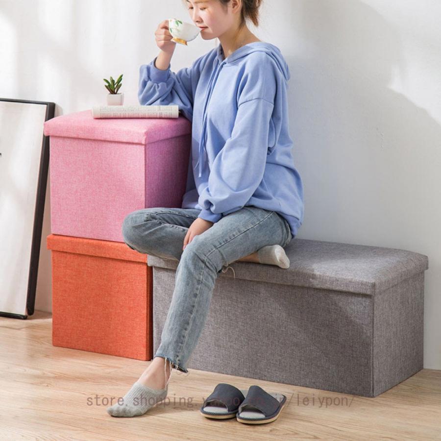 収納スツール 座れる 収納ボックス 収納 おしゃれ 折りたたみ スツール 折り畳み しまえる ベンチ チェア 収納ケース ソファ 北欧 ワイド 1人掛け フタ付き |  | 08