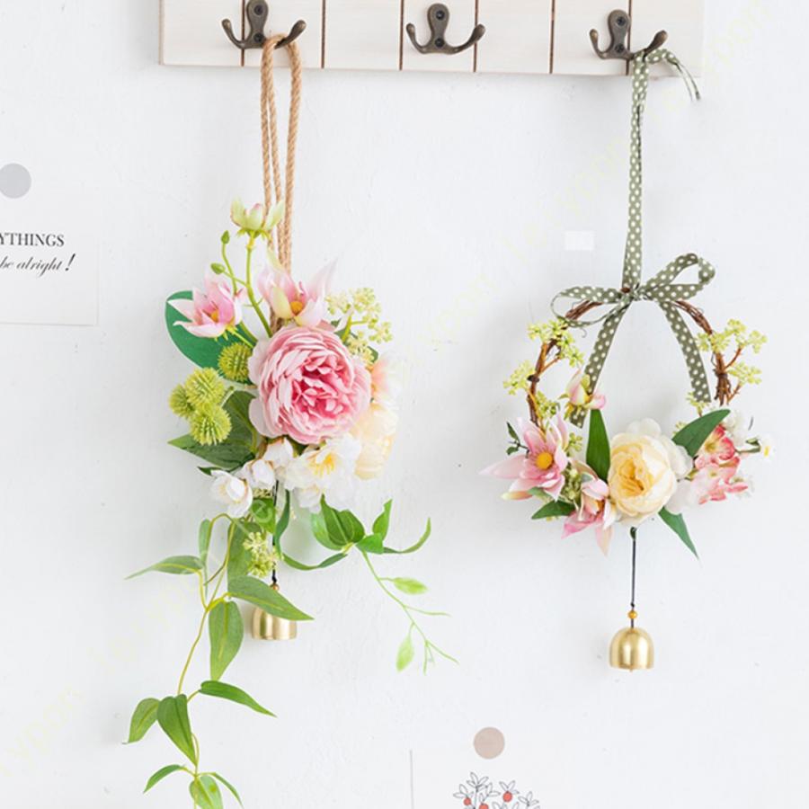 フェイクウォールグリーン＆ホワイトフラワー　横長壁飾り　ハンドメイド造花　母の日 フェイクウォールグリーン＆ホワイトフラワー 横長壁飾り