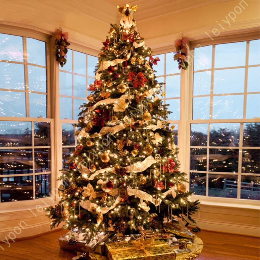オーナメント付き クリスマスツリー 大型 針葉樹 北欧風 キラキラ