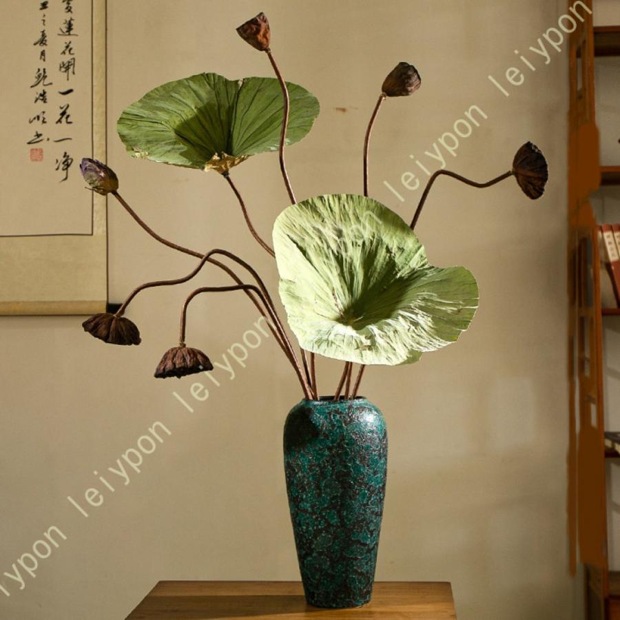 フェイクフラワー 造花 生け花 ドライフラワー 蓮の花 枯れない 陶器