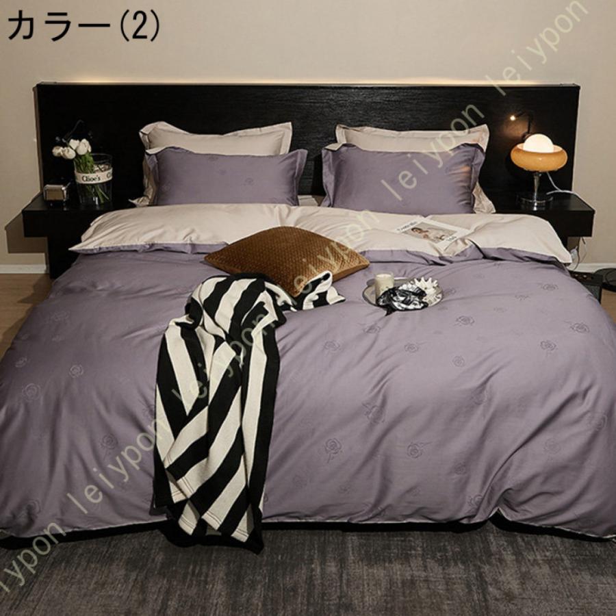 姫系 掛け布団カバー 4点セット 可愛い 布団カバー 寝具カバーセット 花柄 春夏 ベッドカバー 綿100％ 洋式 敷き布団カバー ホテル おしゃれ 枕カバー_10
