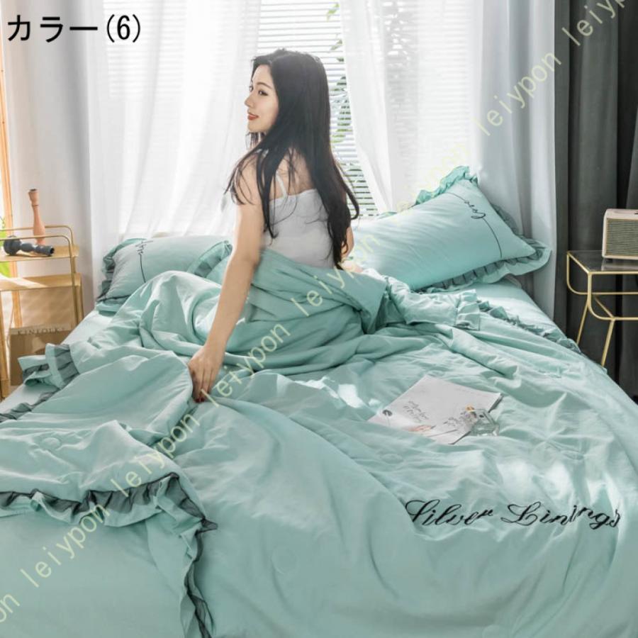 ガーゼケット 北欧 シンプル 肌に優しい ブランケット 吸汗速乾 膝掛け ソフトタッチ 昼寝用 冷房対策 インテリア 寝具 おしゃれ フリル オールシーズン_14