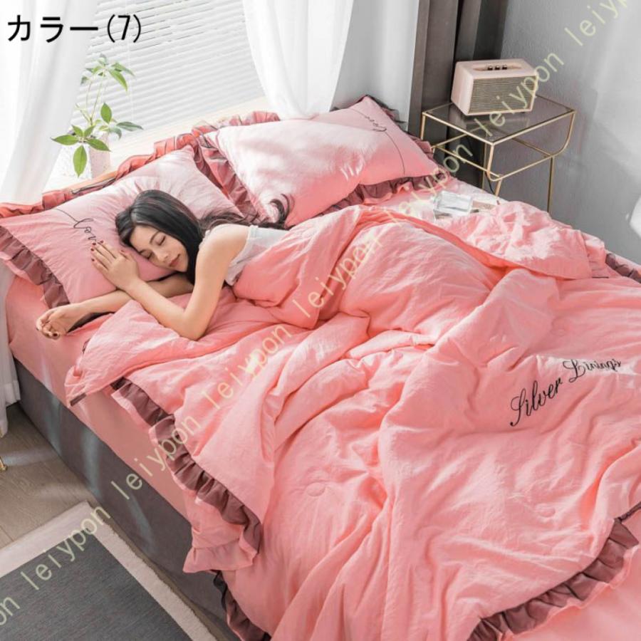 ガーゼケット 北欧 シンプル 肌に優しい ブランケット 吸汗速乾 膝掛け ソフトタッチ 昼寝用 冷房対策 インテリア 寝具 おしゃれ フリル オールシーズン_15