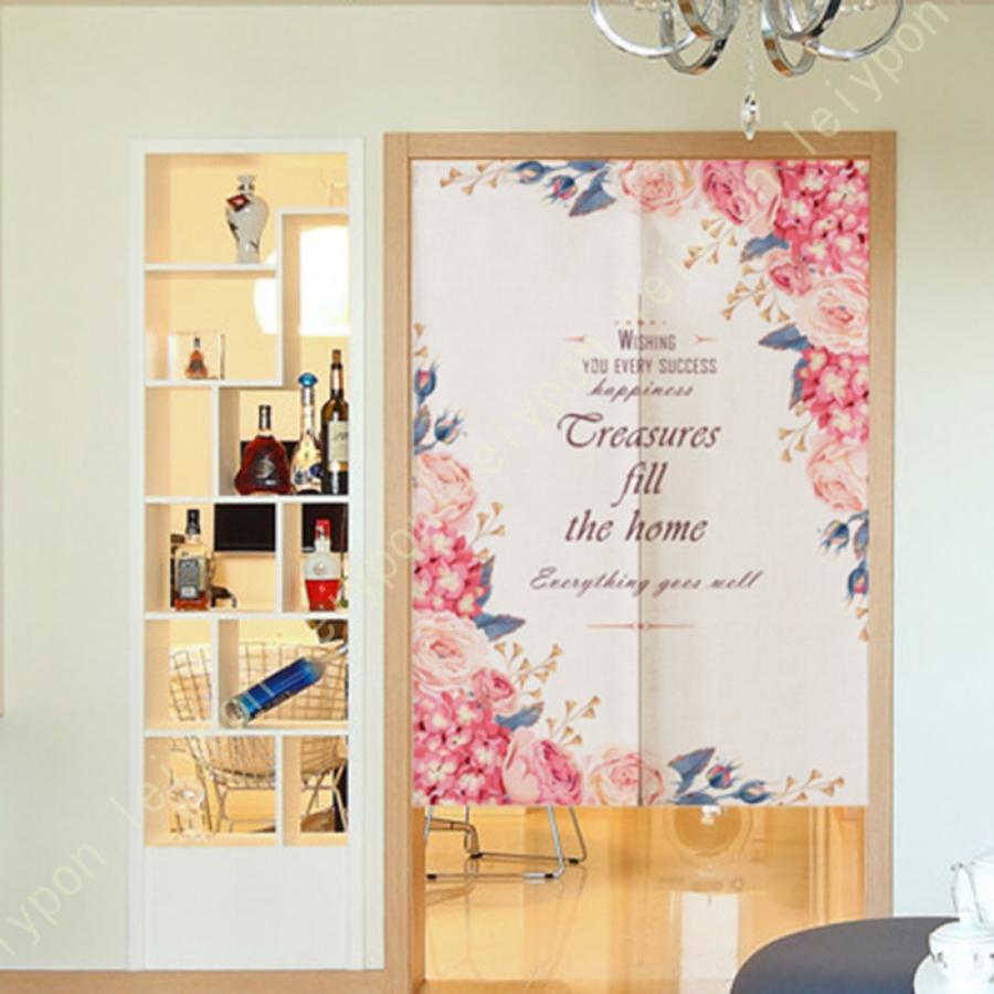 カーテン 遮光 間仕切りカーテン ロング 北欧 断熱 突っ張り棒 おしゃれ ボタニカ 癒し のれん 目隠し ドアカーテン 北欧暖簾 小窓 棚飾り のれん 戸棚 トイレ | 