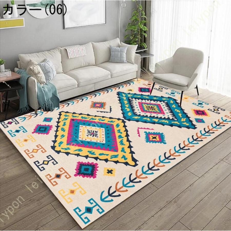 ラグマット ラグ おしゃれ 北欧 エスニック カーペット 洗える 夏 冬用 ヴィンテージ風 ラグカーペット 洗濯機洗い可能 抗菌防臭 滑り止め可能 傷防止 |  | 06