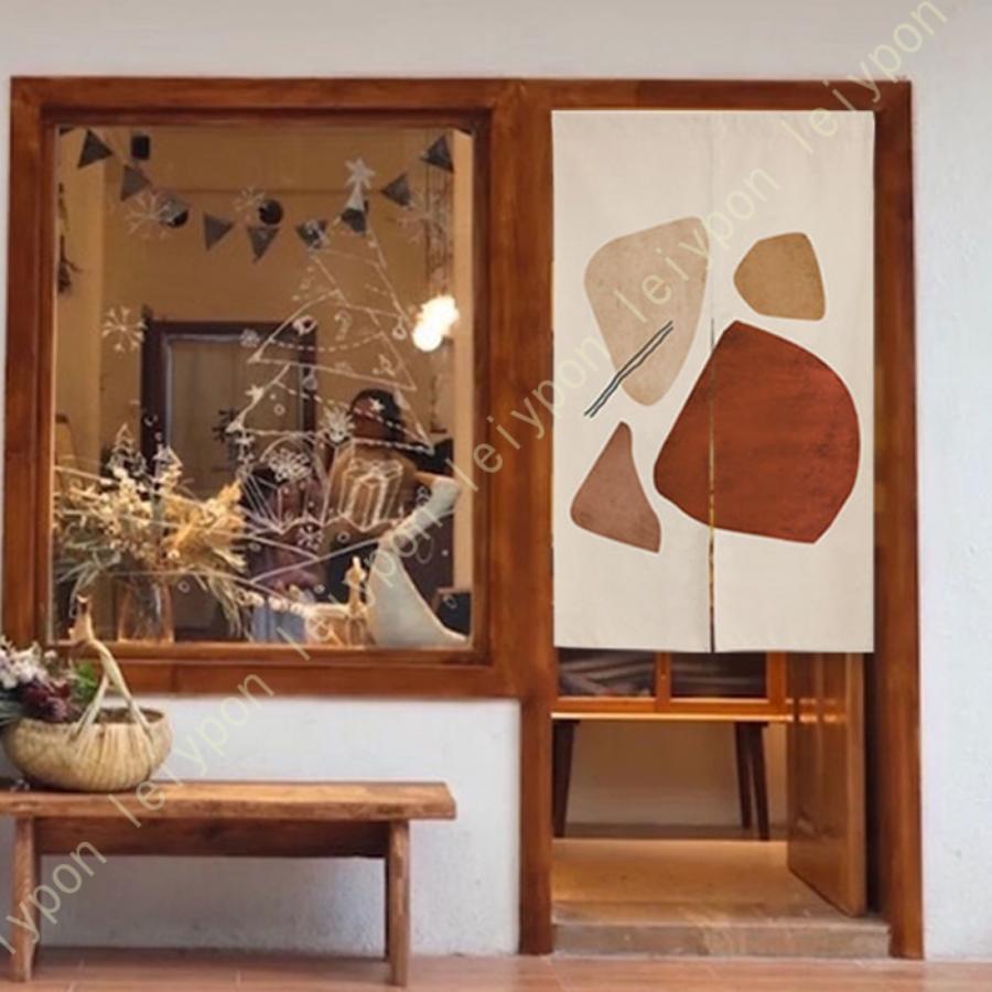 カーテン 間仕切り のれん おしゃれ 北欧 ドアカーテン 目隠し 取り付け簡単 洗える 半間暖簾 ショート丈 半遮光 断熱 部屋仕切り インテリア カフェカーテン | 